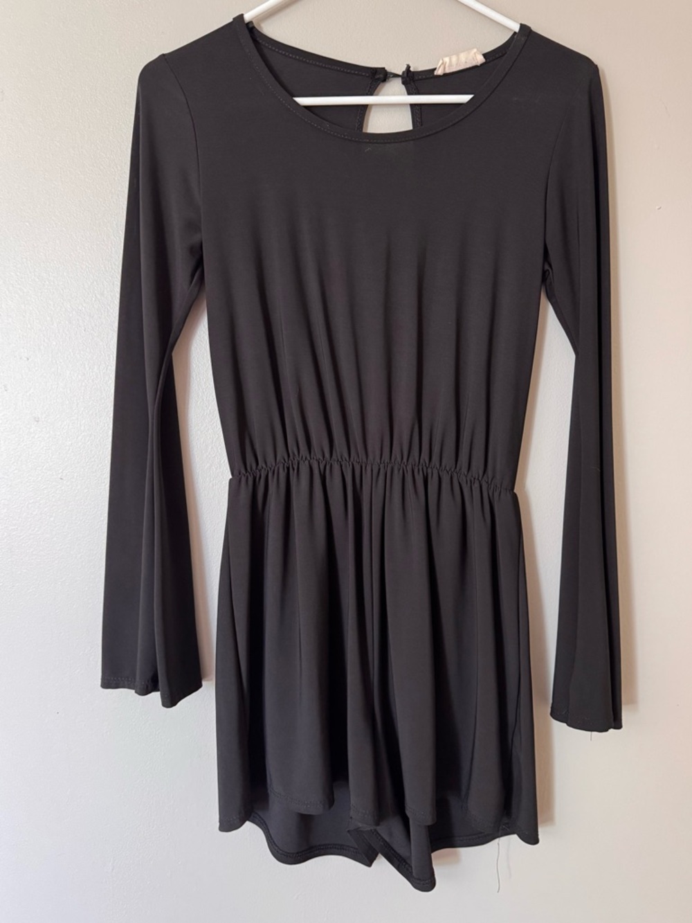 Pinc Black Tunic Top with Subtle Keyhole Detail